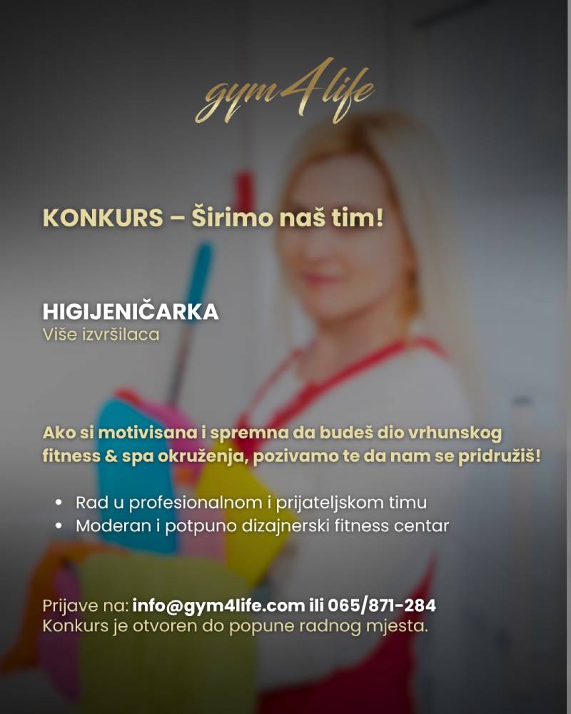 Fitness Centar 4Life zapošljava