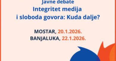 Javne debate o pravnom okviru za zaštitu medija u Mostaru i Banjaluci