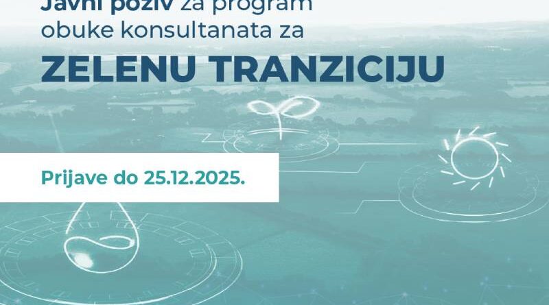 Javni poziv za program obuke konsultanata za zelenu tranziciju