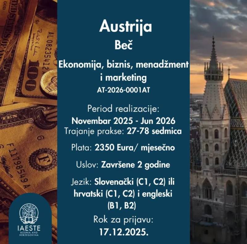 Nova IAESTE plaćena praksa u Austriji