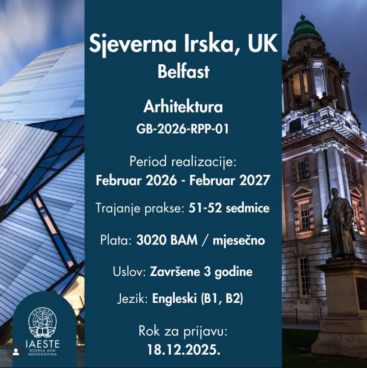 Nova IAESTE praksa u Ujedinjenom Kraljevstvu