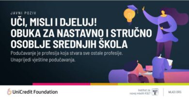 Od učionice do zajednice: Otvoren poziv za Uči, Misli i Djeluj! obuku za nastavno i stručno osoblje srednjih škola