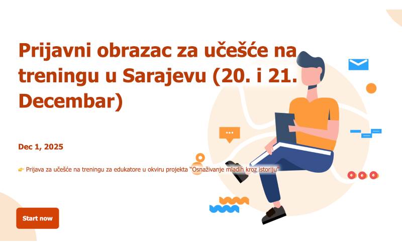 “Osnaživanje mladih kroz istoriju” – Poziv na trening za edukatore i osobe koje rade s mladima