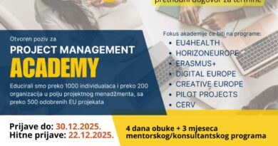 Otvoren poziv za “Project Management Academy”
