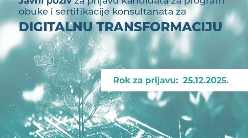 Poziv za konsultante digitalne transformacije