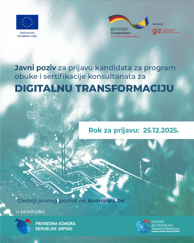 Poziv za konsultante digitalne transformacije