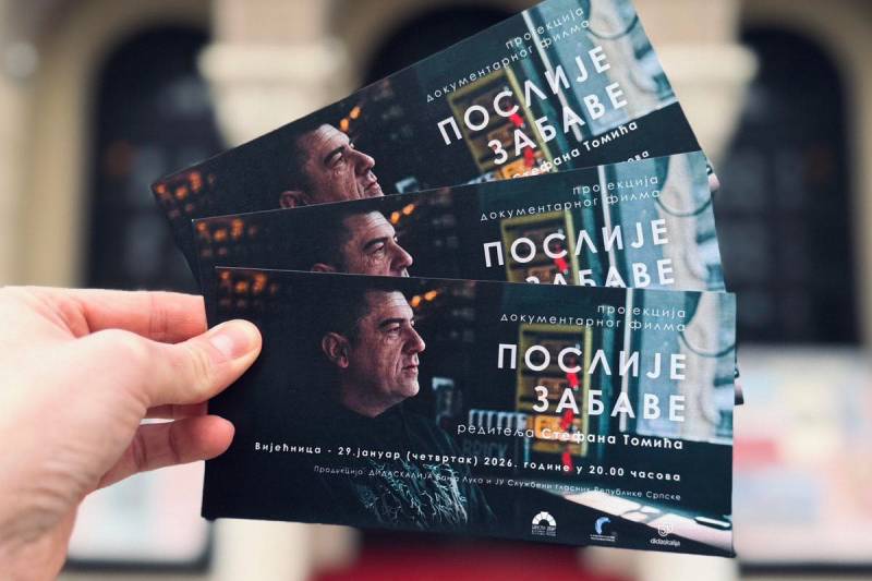 Četvrtak u Banskom dvoru: Projekcija kratkog dokumentarnog filma „Poslije zabave“
