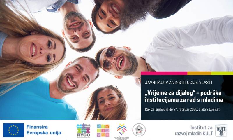 Javni poziv: "Vrijeme za dijalog" – podrška institucijama za rad s mladima
