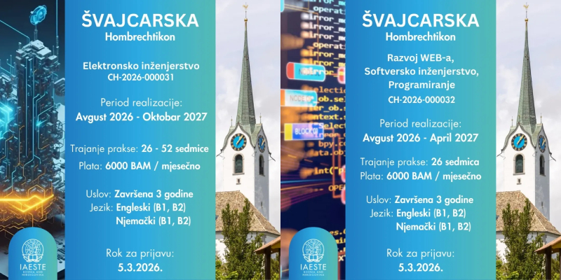 Nove IAESTE prakse u Švajcarskoj