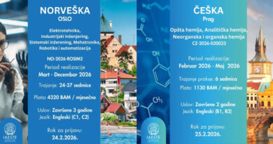 Nove IAESTE prakse: Norveška & Češka