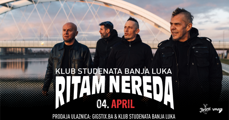 Ritam Nereda stiže u Banjaluku – koncert 4. aprila u Klubu studenata