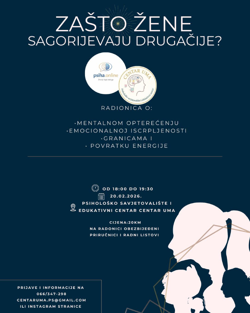 Radionica: Zašto žene sagorijevaju drugačije