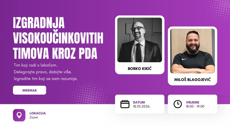 Besplatni webinar: Izgradnja visokoučinkovitih timova kroz PDA
