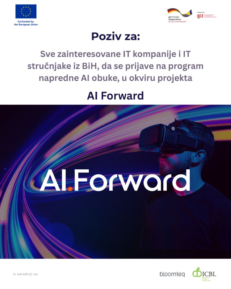 Javni poziv za IT kompanije - AI FORWARD