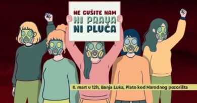 Osmomartovski marš "NE GUŠITE NAM NI PRAVA NI PLUĆA!"