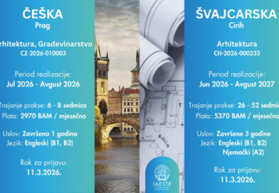 Nove IAESTE prakse u Češkoj i Švajcarskoj