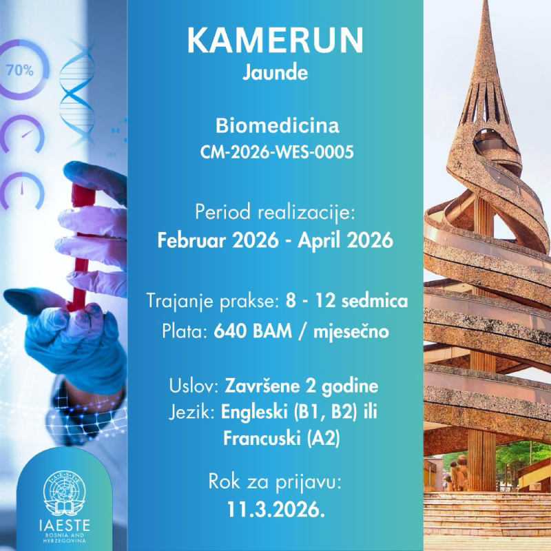 Nova IAESTE praksa u Kamerunu