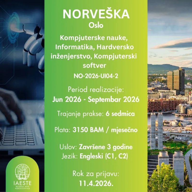 Nova IAESTE praksa u Norveškoj