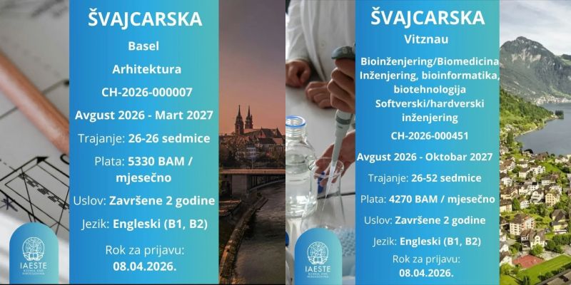 Nove IAESTE prakse u Švajcarskoj