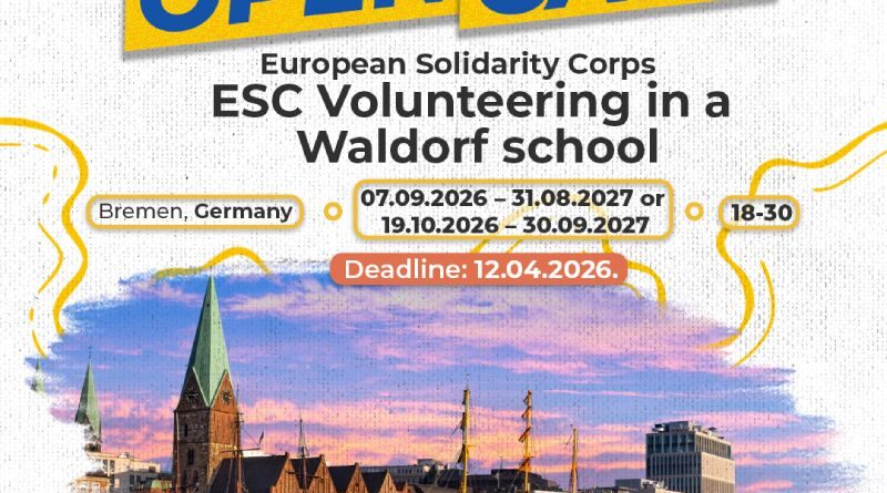 Open call for participants for “ESC Volunteering in a Waldorf school” ESC in Bremen, Germany