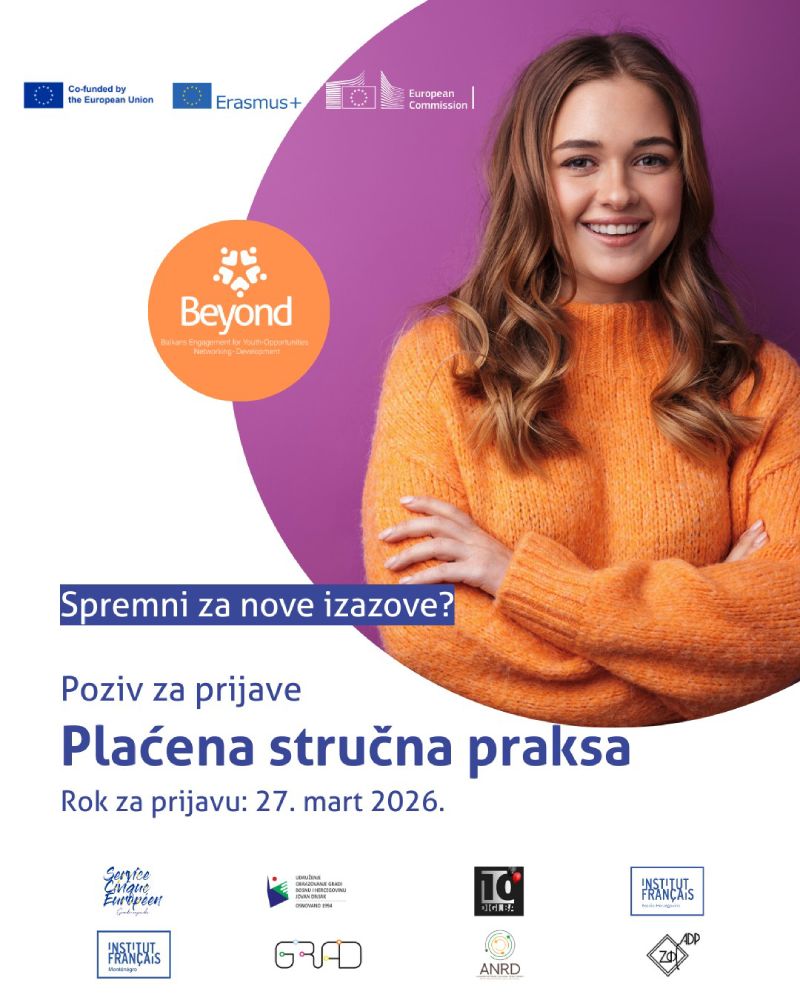 Poziv mladima za plaćenu stručnu praksu – BEYOND projekat