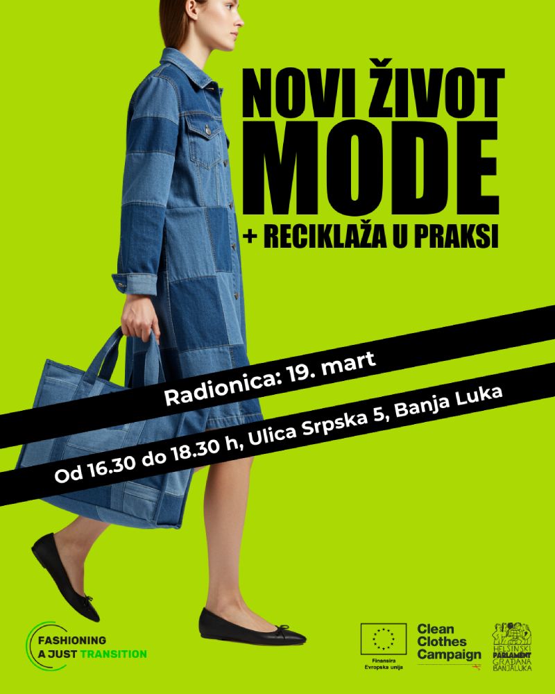 Radionica „NOVI ŽIVOT MODE + reciklaža u praksi“ 19.marta u Banjaluci