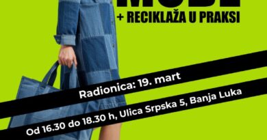 Radionica „NOVI ŽIVOT MODE + reciklaža u praksi“  19.marta u Banjaluci