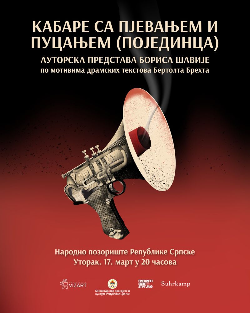 Utorak u Narodnom pozorištu: Monodrama Borisa Šavije „Kabare sa pjevanjem i pucanjem (pojedinaca)“