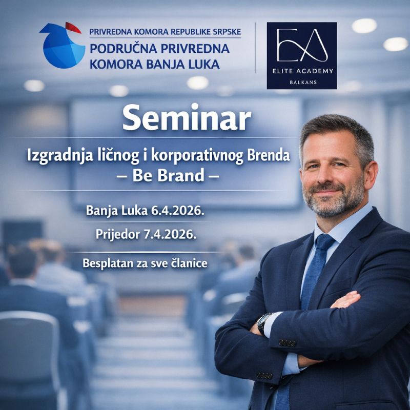 Poziv na seminar: "Be Brand – Izgradnja ličnog i korporativnog brenda"