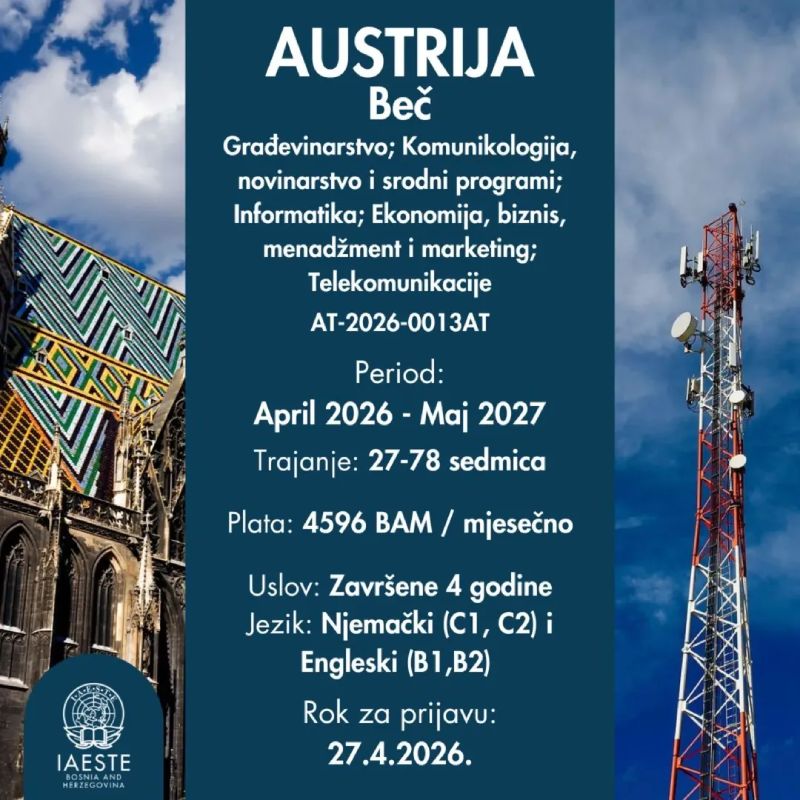 Nova IAESTE praksa u Austriji