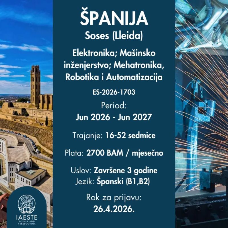 Nova IAESTE praksa u Španiji