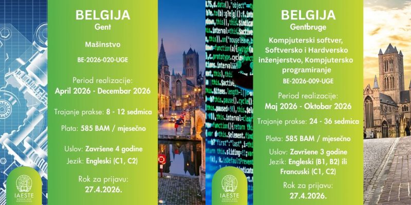 Nove IAESTE prakse u Belgiji