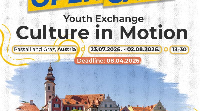 [OPEN CALL] Culture in Motion – Youth Exchange
