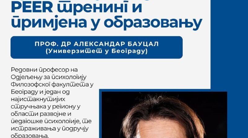 Razvoj kompetencija u vršnjačkoj saradnji: PEER trening i primjena u obrazovanju