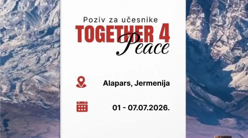 Međunarodni trening namijenjen mladima i liderima: "Together 4 Peace"