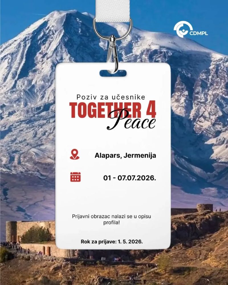 Međunarodni trening namijenjen mladima i liderima: "Together 4 Peace"