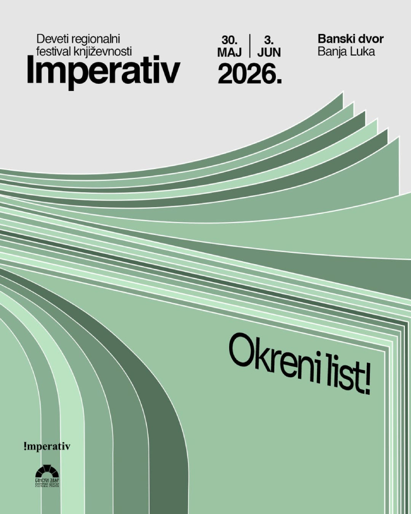 Regionalni festival književnosti „Imperativ“ od 30. maja do 3. juna u Banskom dvoru
