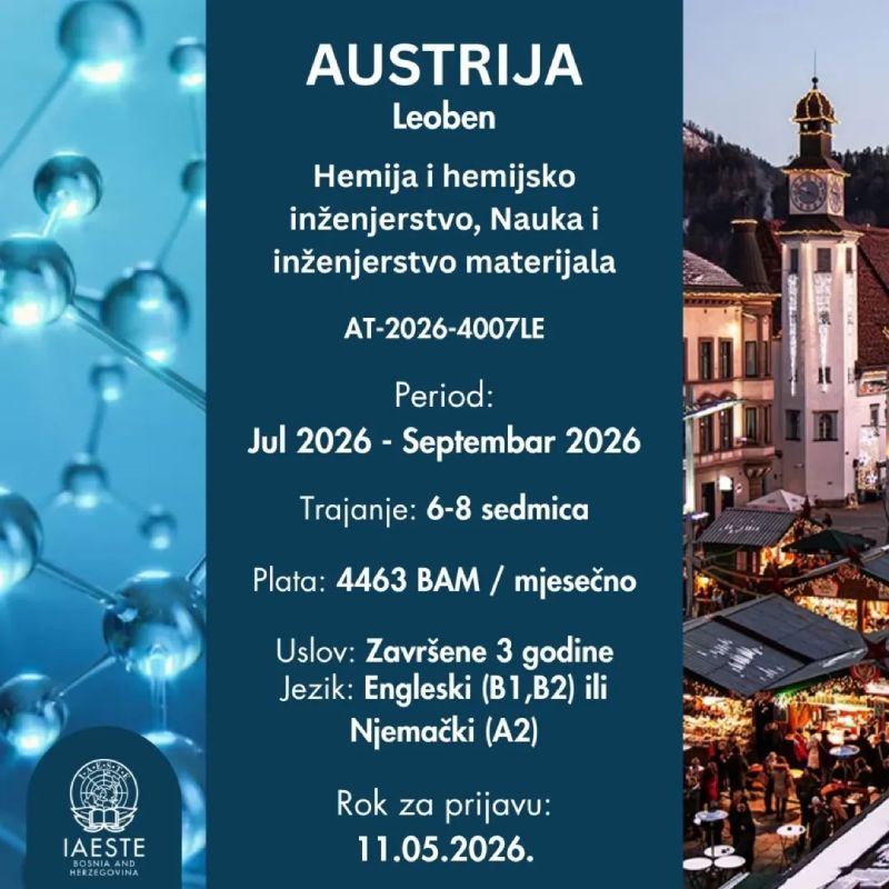 Nova IAESTE prilika u Austriji