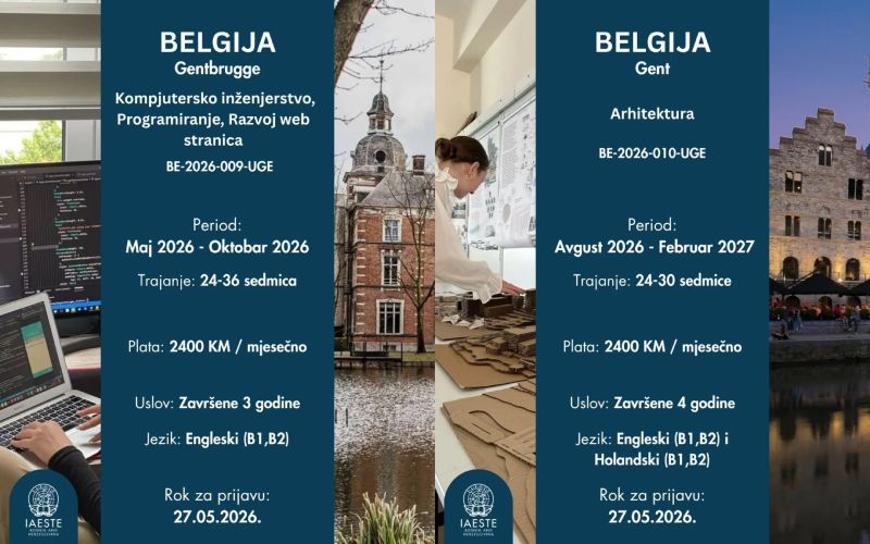 Nove IAESTE prakse u Belgiji: Izgradi karijeru u srcu Evrope