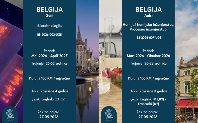 Nove IAESTE prakse u Belgiji