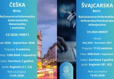 Nove IAESTE prakse u Češkoj i Švajcarskoj