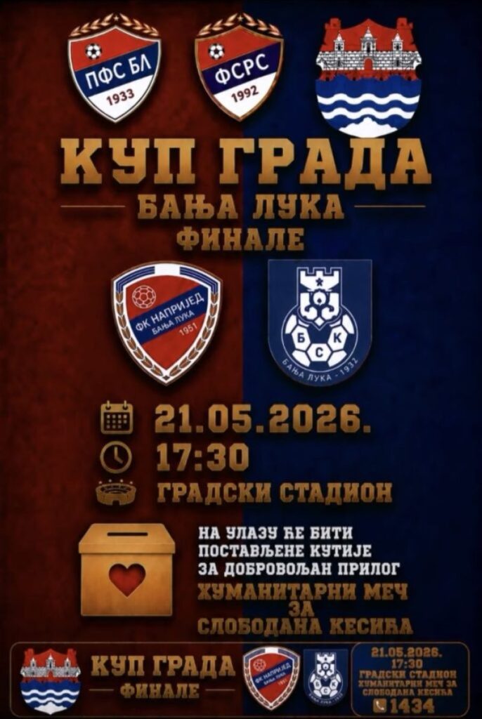 Povodom slave grada: U četvrtak finalna utakmica Kupa grada Banje Luke