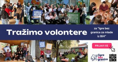 Pridružite se našem timu volontera za “Igre bez granica za mlade iz BiH”
