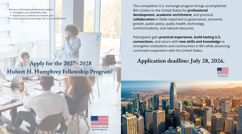 Prijavite se za Hubert H. Humphrey Fellowship Program 2027–2028!