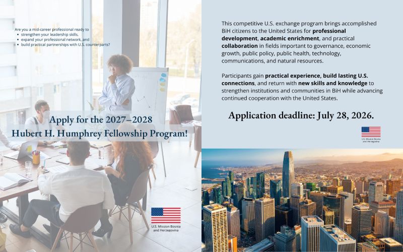 Prijavite se za Hubert H. Humphrey Fellowship Program 2027–2028!