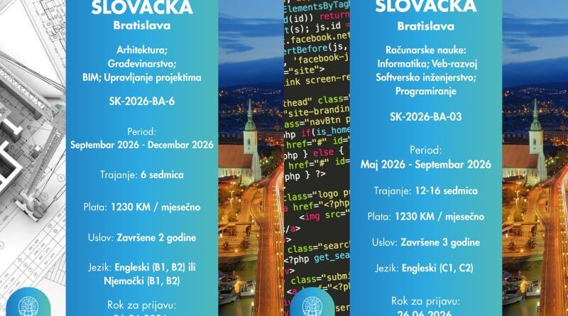 IAESTE prilika: Dvije sjajne prakse u Bratislavi