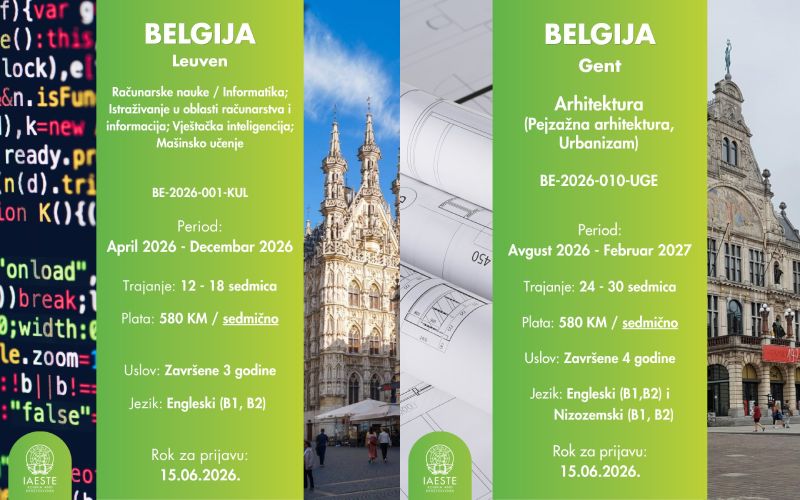 IAESTE prilika: Dvije vrhunske prakse u Belgiji
