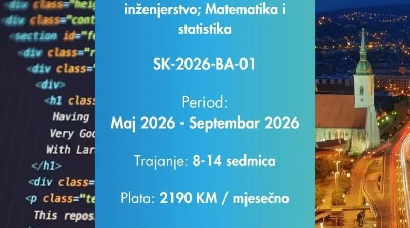 IAESTE prilika: Praksa u Bratislavi