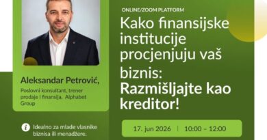 Besplatni webinar "Kako finansijske institucije procjenjuju vaš biznis: Razmišljajte kao kreditor"