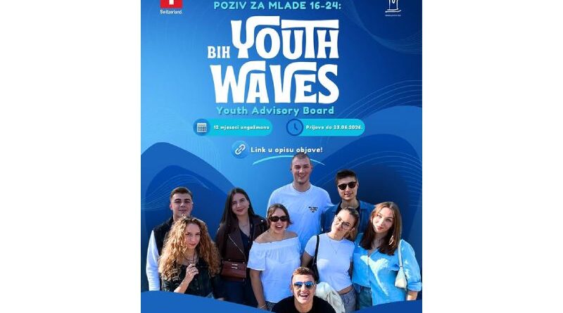 POZIV ZA MLADE: Pridruži se prvoj generaciji BiH Youth Waves Savjetodavnog odbora mladih